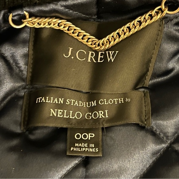 J. Crew Nello Gori Lodge coat in Italian stadium-cloth wool black full zip, 00P - Picture 9 of 11